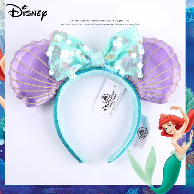 Disney Mickey Ears Ariel Princezná Disneyland Beauty Fashion Bowknot čelenka festival festival dekorácia hlavy