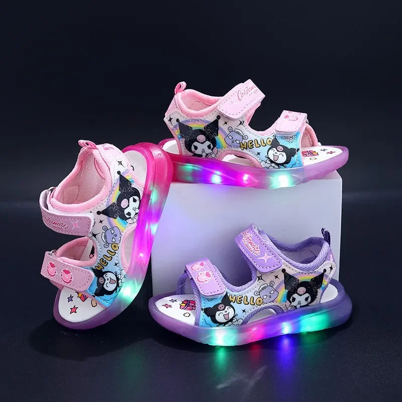 Disney Mickey Minnie Led Light Light Sandals Dievčatá dievčat princezná outdoor topánky Detská žiara detské detské detské sandále