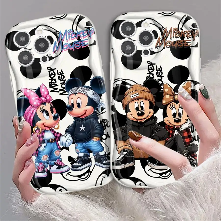 Disney Mickey Minnie Mouse Cool Pase pre iPhone 16 15 13 12 11 14 Plus Pro Promax xs x xr max 7 8 plus fonda puzdro