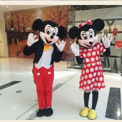 Disney Mickey Minnie Mouse Mascot Set Classic Cartoon Postavy reklamné podujatie Party Dospelý kostým veľký maskot Cosplay darček