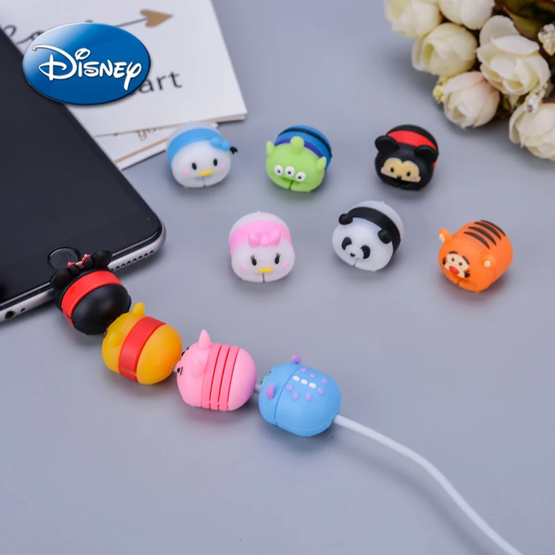 Disney Mickey Mouse Alien Cute Anime Figure Figure Figure IPhone Chránič kábla USB Dátová línia Ochrana hlavy Obálka Príslušenstvo Darčeky