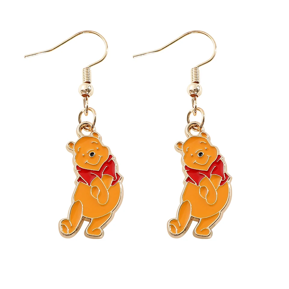 Disney Mickey Mouse Dangle Eucking Ear Jumping Bear a Donald Duck Stud náušnice roztomilý kreslený charakter vzoru Girls Accessorie