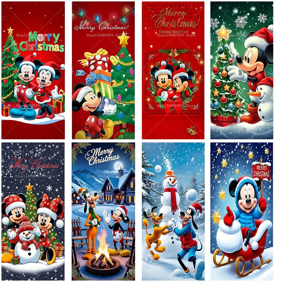 Disney Mickey Mouse Dvere Cover Banner vianočné večierky Photography Pozadie Vnútorné vonkajšie verandové pozadie Dodávky Dodávky
