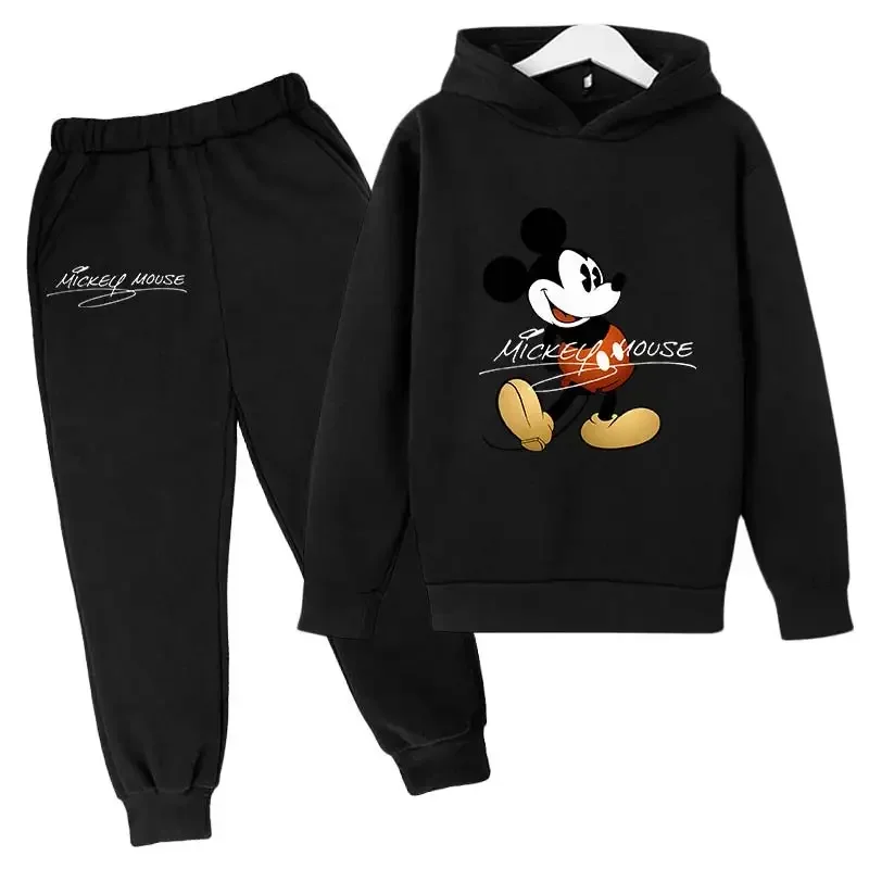 Disney Mickey Mouse Girls and Boys Kids Detské nasadené mikiny s dlhým rukávom, obleky Donald Duck Cartoon Casual Jar 4-14 rokov