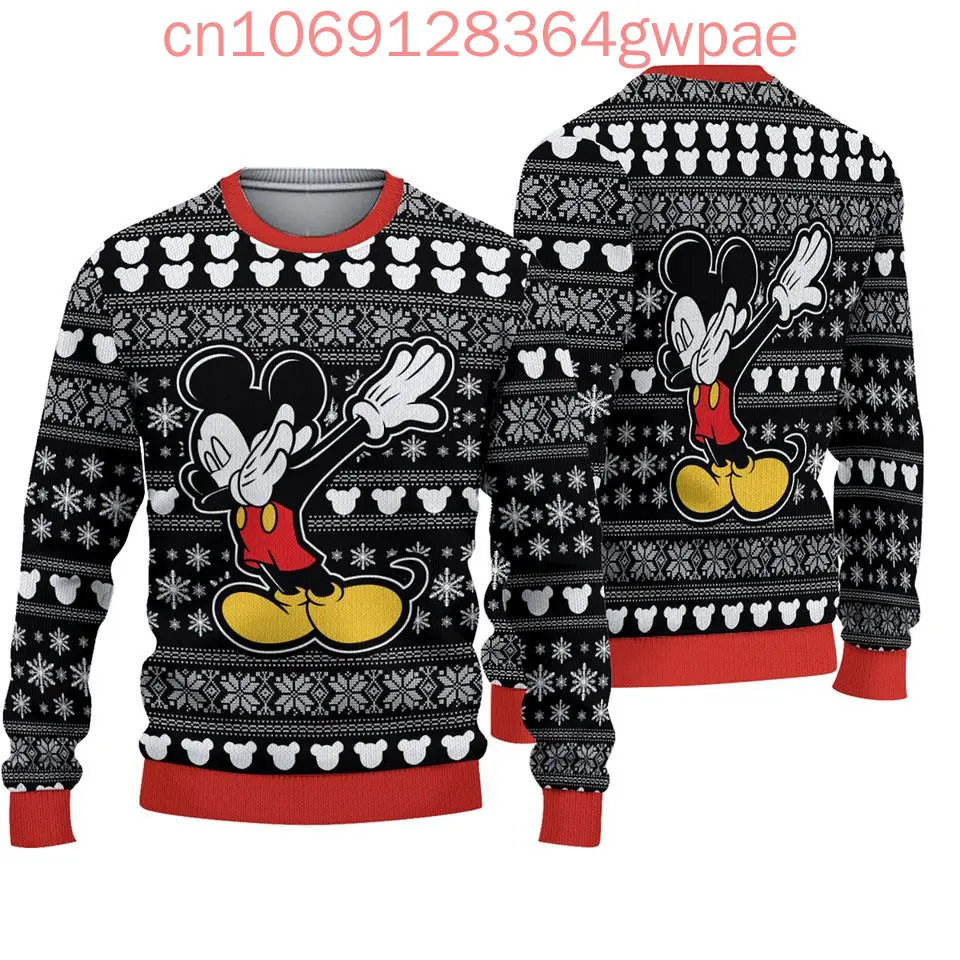Disney Mickey Mouse Vianoce škaredé sveter Pánske dámske 3D škaredé sveter Minnie Ugly Christmas Sweater anime vianočné topánky