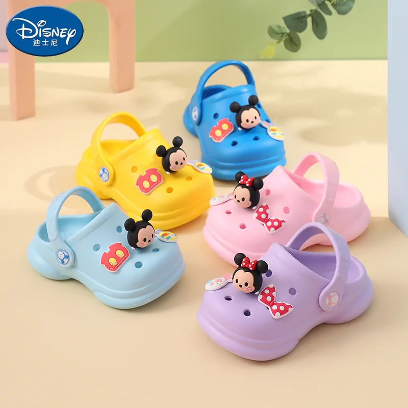 Disney Mickey Summer Girls Plippers Minnie Elsa plyšové topánky Non smyk mäkké podošvy plaviek sandále Priedušné plážové tenisky