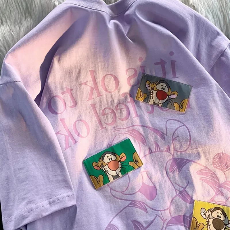Disney nadmerne nadmerne americký retro tigger ženský tričko leto harajuku dámske tričko s krátkym rukávom hip-hop tops tops streetwear