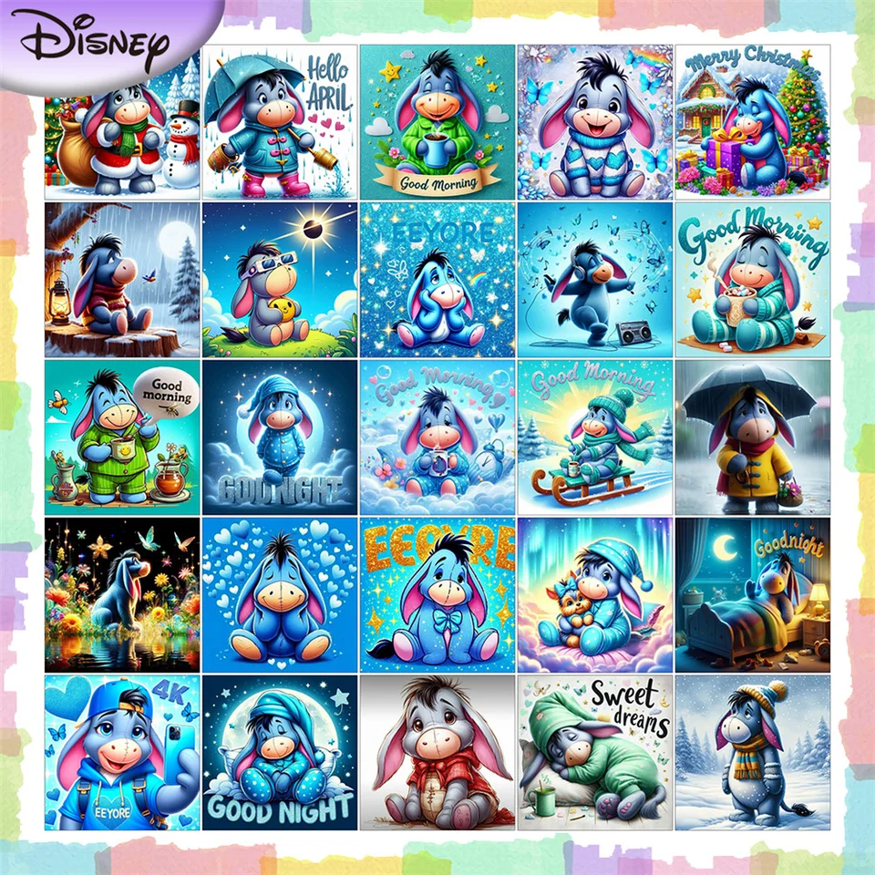 Disney New Arrivals Diamond Painting Eeyore Dospelý remeselnícky mozaika karikatúra Full štvorcový okrúhly vŕtačka výšivka 5D DIY jedinečné darčeky