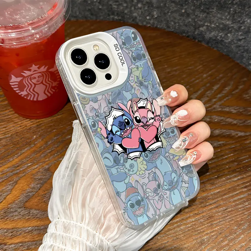 Disney New Stitch Pár telefón pre iPhone 14 15 13 13 12 11 Pro Max x x Max xr 12 13Mini 7 8 plus y2k dievčenský nárazový vodný kryt