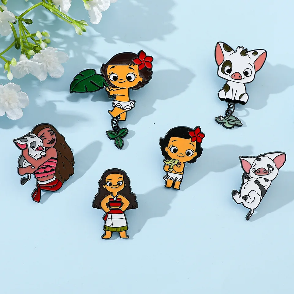 Disney Nový film Moana 2 Brošňa Karikatúra Kreativita Roztomilý anime kovový odznak Doplnky Kawaii Cartoon Zliatina Dispenzačné darčeky