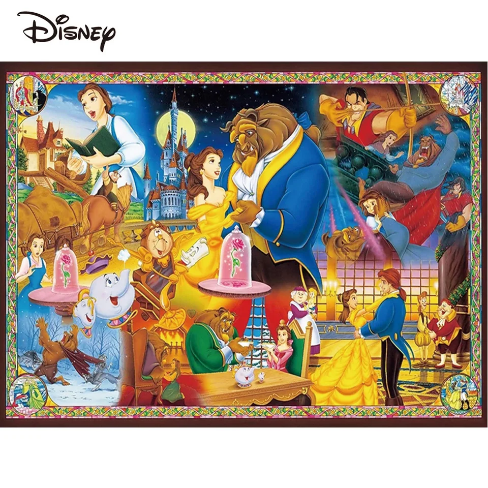 Disney Paint Kit pre dospelých krása a zviera olejomaľby podľa čísel karikatúrou farebné plátno akrylové ručne maľované darčeky pre domácich majstrov