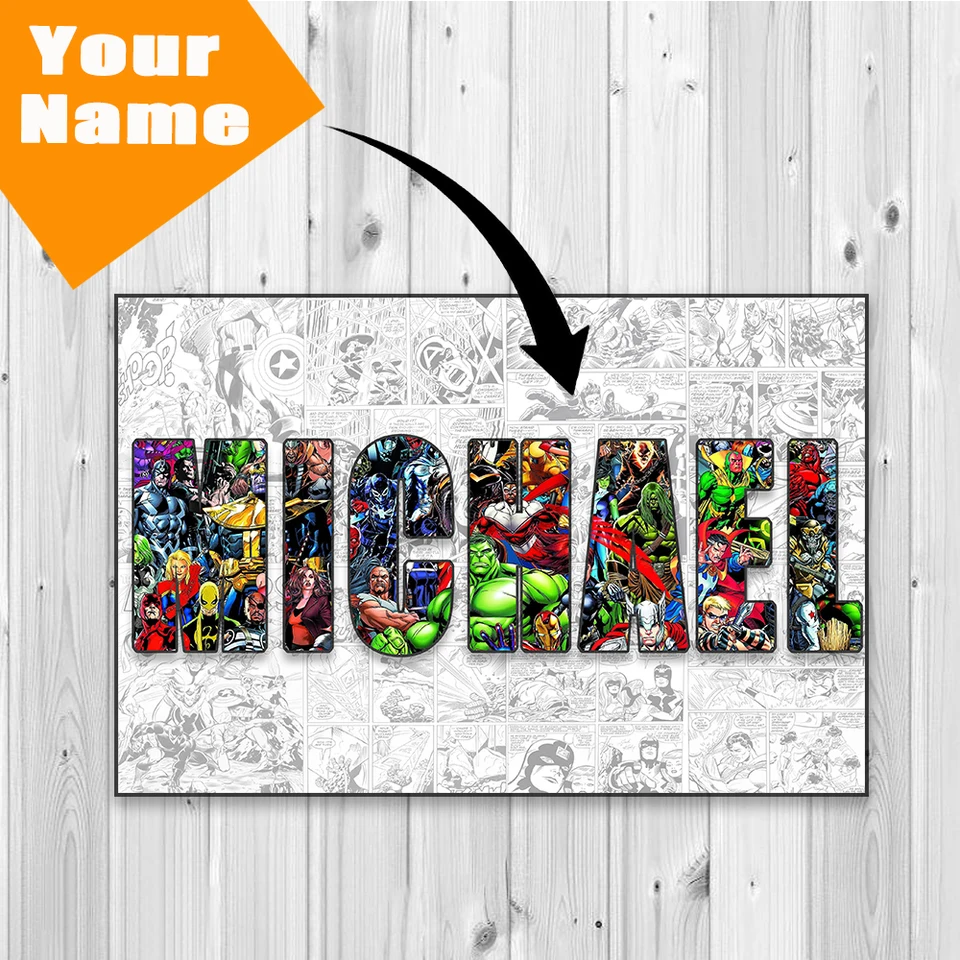 Disney Personalizované meno plagát Spider Man Venom superhrdina tlač Vlastné plátno maľba domov detská spálňa umelecká dekorácia darček