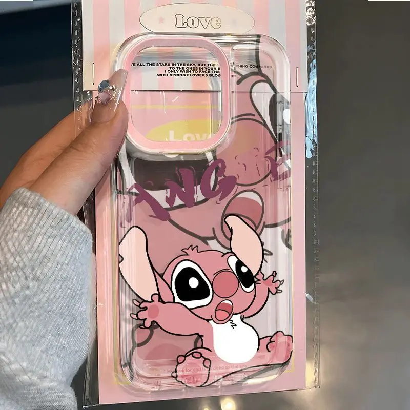 Disney Pink Stitch tak roztomilý puzdro na telefón pre iPhone 15, 14, 13, 12, 11 Pro Max xr xs x 7, 8 plus y2k šťastný mäkký silikónový kryt