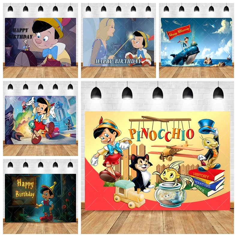 Disney Pinocchio Custom pozadie narodeninové oslavy dekor Jiminy Grandpa Carpenter Pozadie