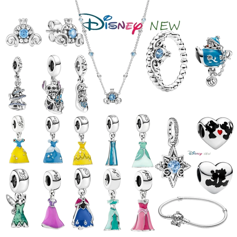 Disney Popoluška Collier Collier Náhrdelník Koruna Princess Dress Series Dámska kúzlo spárovaná s darčekmi pre šperky
