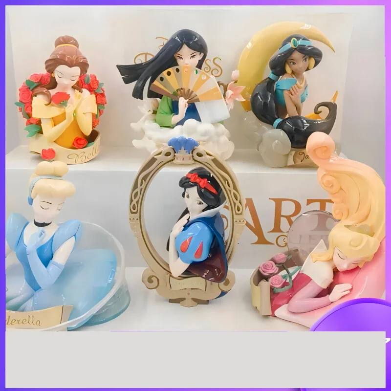 Disney Princess Art Gallery Series Snehulienka Mulan Popoluška akčné figúrky dekorácie ozdoba roztomilé modelové hračky pre darčeky pre darčeky
