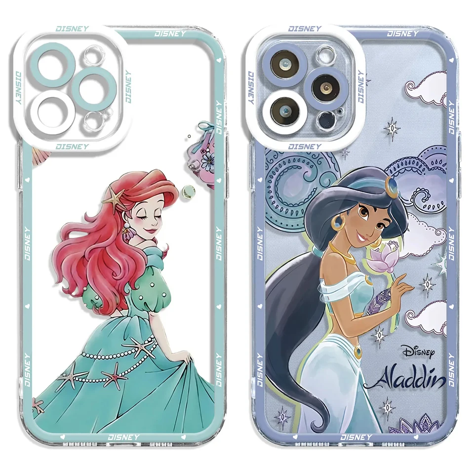 Disney Princess Beautiful Cartoon Telefón puzdro pre iPhone 15 14 13 12 11 Pro Max xs Max xr 7 8 plus nárazový nepriehľadný priehľadný kryt