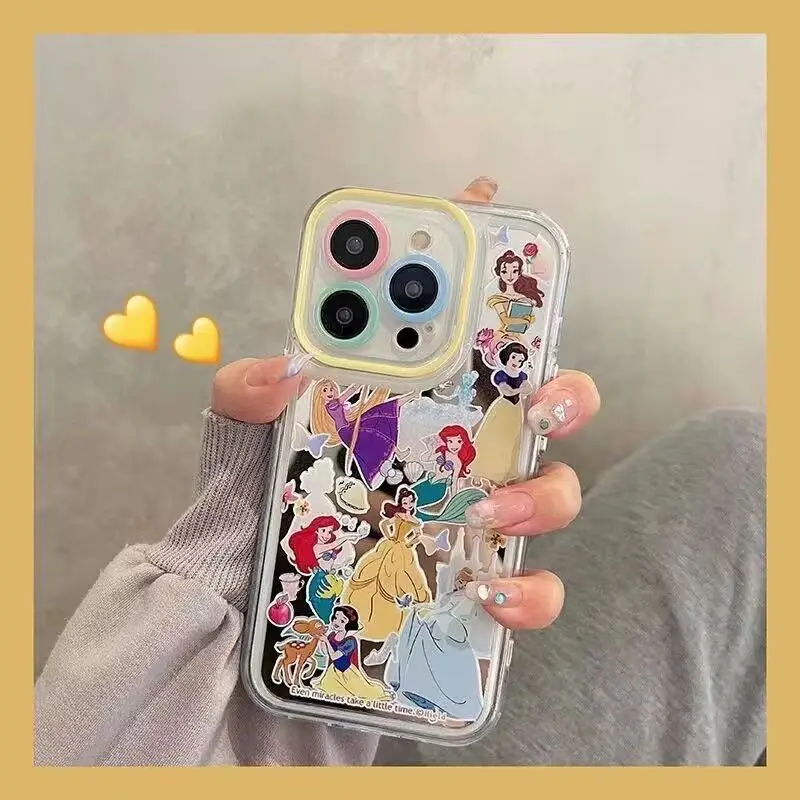 Disney Princess Cute Happy Cartoon Telefón puzdro pre iPhone 15 14 13 12 11 Pro Max 7 8 Plus xr xs Max y2k Girl Anti Fall Back Cover