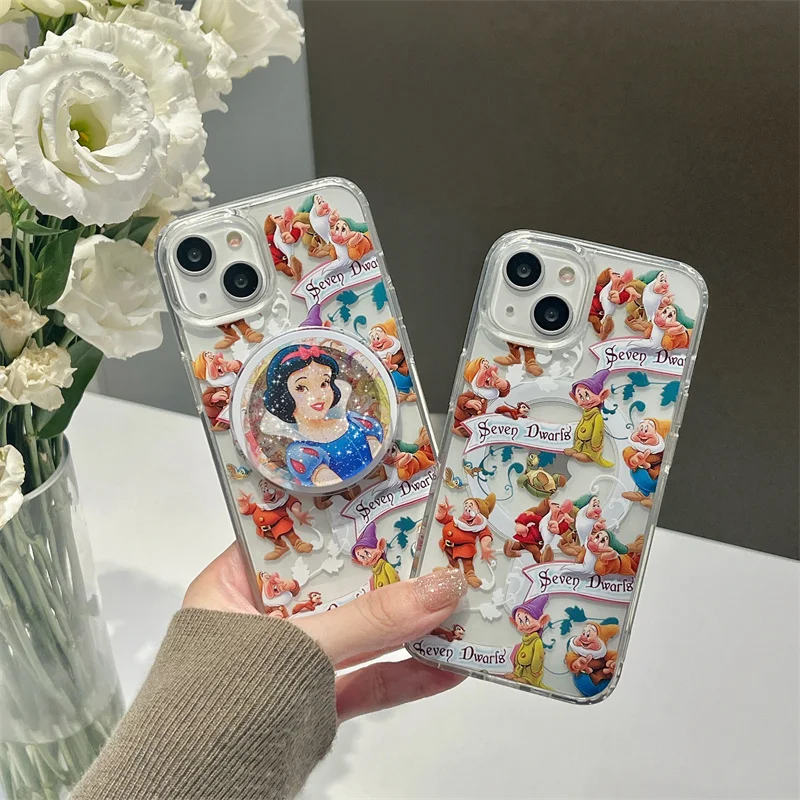 Disney Princess Snow White Sedem trpaslíka pre iPhone 15 14 13 12 11 11 Pro Max Magsafe Magnetic Atraction Camera Stramproof Cover