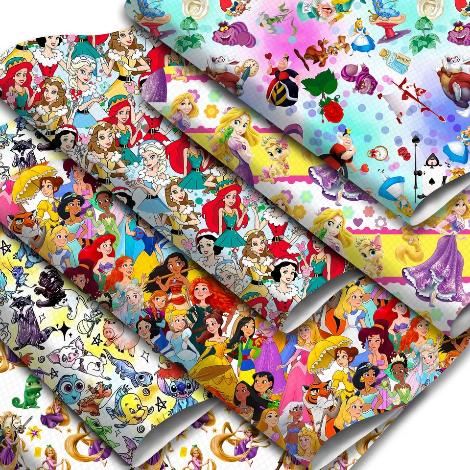 Disney Princess Winnie 20*33 cm Tlač faux Syntetické kožené textily pre náušnice vrecia