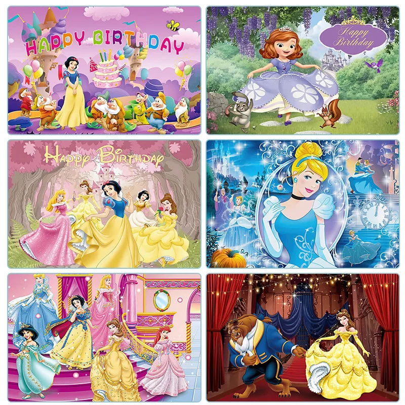 Disney Princezná Bai Xue Fotografie Photography Pozadie Krst dieťaťa Detská narodeninová oslava dekorácia dekorácia