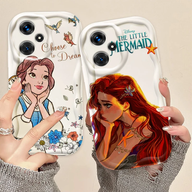 Disney princezná roztomilá pre Xiaomi Redmi Poznámka 13 12 12S 11S 11 10 9 8 10a 9c 9t Pro Plus 5G vlnový olej olejový mäkký puzdro