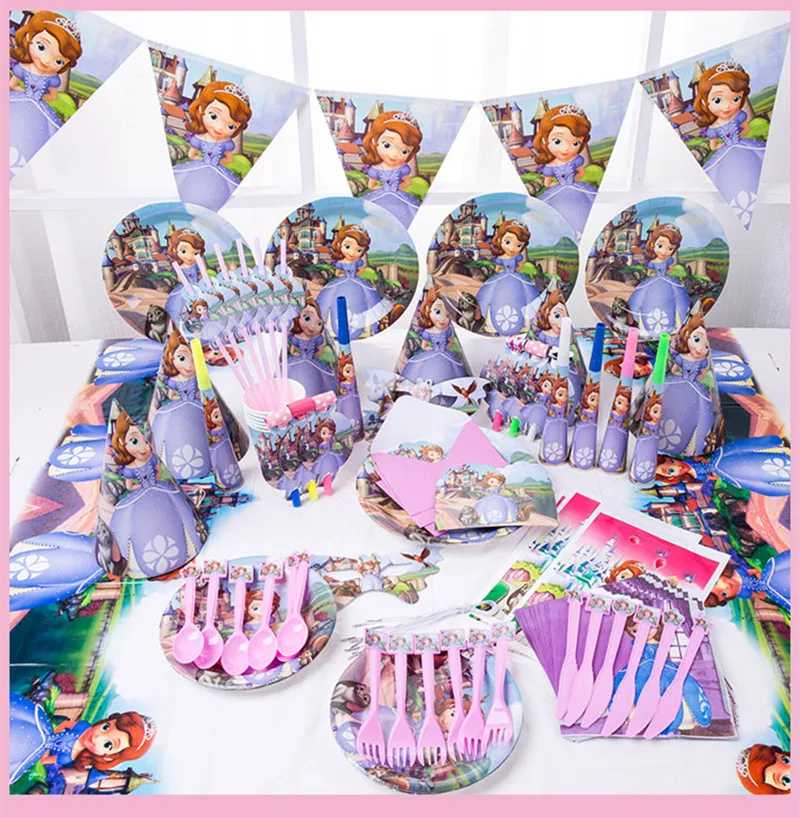 Disney Princezná Sofia Girl Birthday Party Darčeková vlajka darčekové tašky pre bábätko