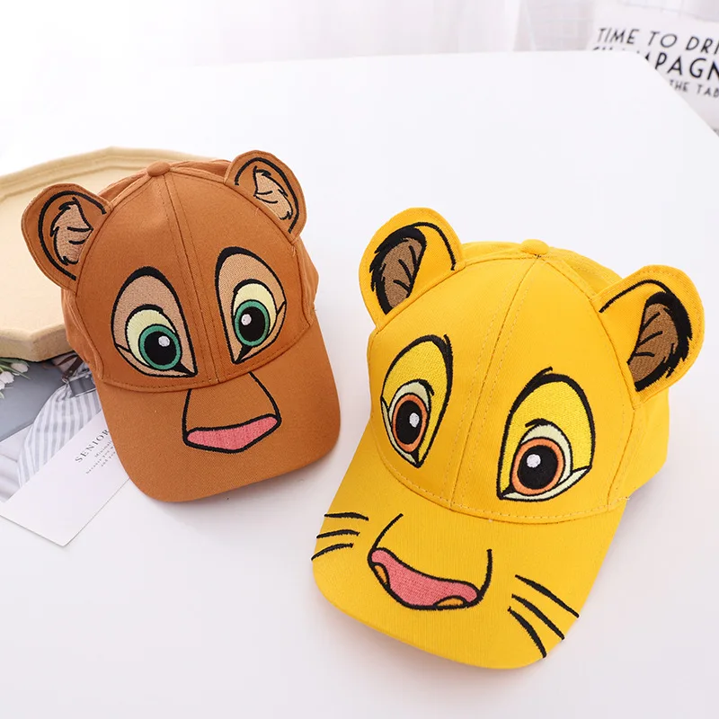 Disney roztomilé klobúky leva kráľ Visory karikatúra Simba baseball čiapky krásne sieťové letné klobúky pre chlapcov