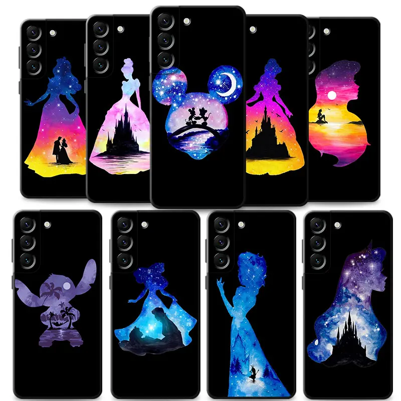 Disney Silhouette Princess Telefon Pase pre Samsung Galaxy S10E S20 Fe S24 S21 Plus S22 S10 S23 Fe 5G Ultra 5G S9 Silikónový kryt