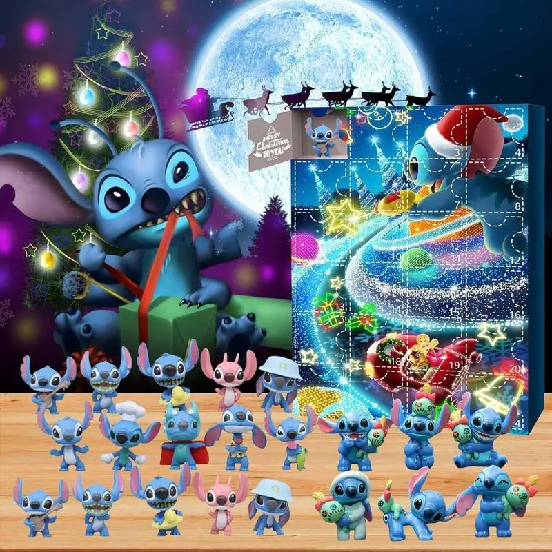 Disney steh figúrky adventné kalendárne box figúrku noel prekvapenie hádajte boxy steh vianočný advent odpočítavanie hračiek Zhromažďovanie ozdoby