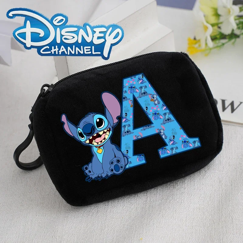 Disney steh mäkká plyšová minca kabelka roztomilý list az tlač Mini obdĺžnik Stich Zmeniť vrecko malá zips peňaženka prenosná taška