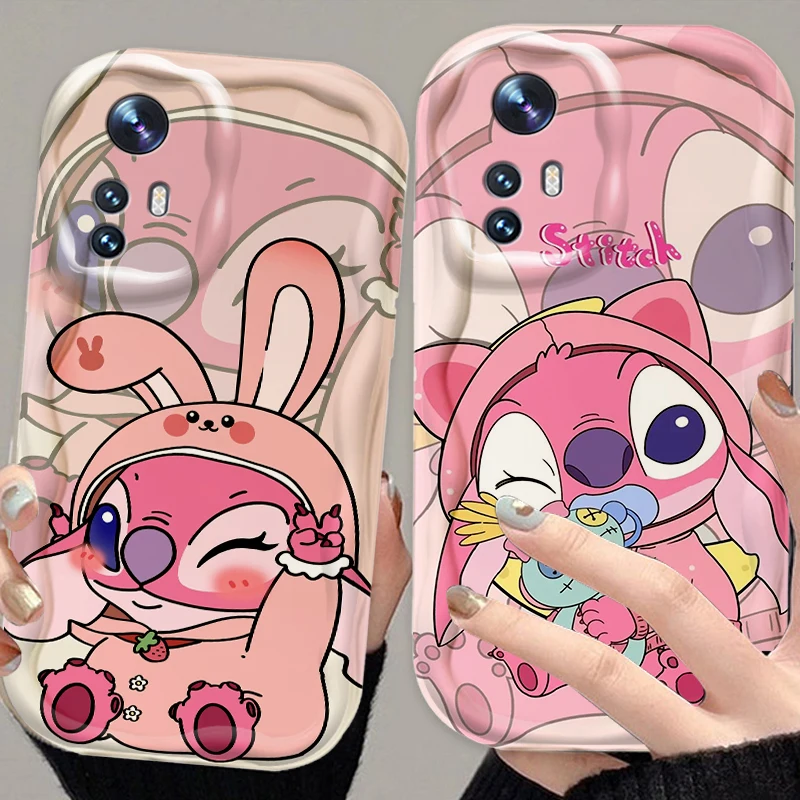 Disney steh roztomilý karikatúra pre Xiaomi Mi 14 12 12T 11 Lite POCO M6 X6 X5 X4 X3 M3 F4 Pro GT NFC 5G Wave Oil Cover Puzdro