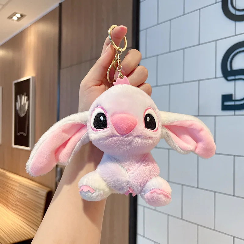 Disney Stitch Anime Cartoon Toy Keychain kawaii steh farebná mäkká plnená bábika prívesok vrecká doplnky