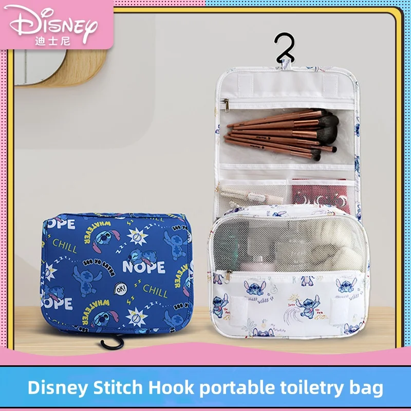 Disney Stitch Cosmetic taška Veľká kapacita nepremokavá prenosná prenosná toaletná taška karikatúra Multifunkčný vonkajší úložný vrecko