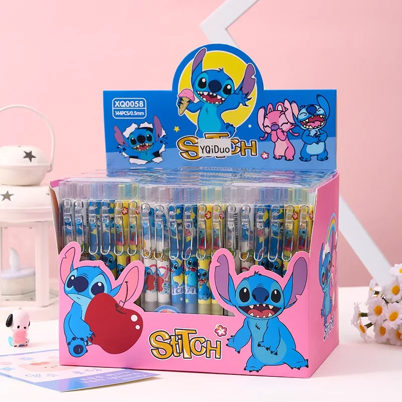 Disney Stitch Gel Pens 12ks karikatúra Nové lisovacie pero Čierna voda atrament