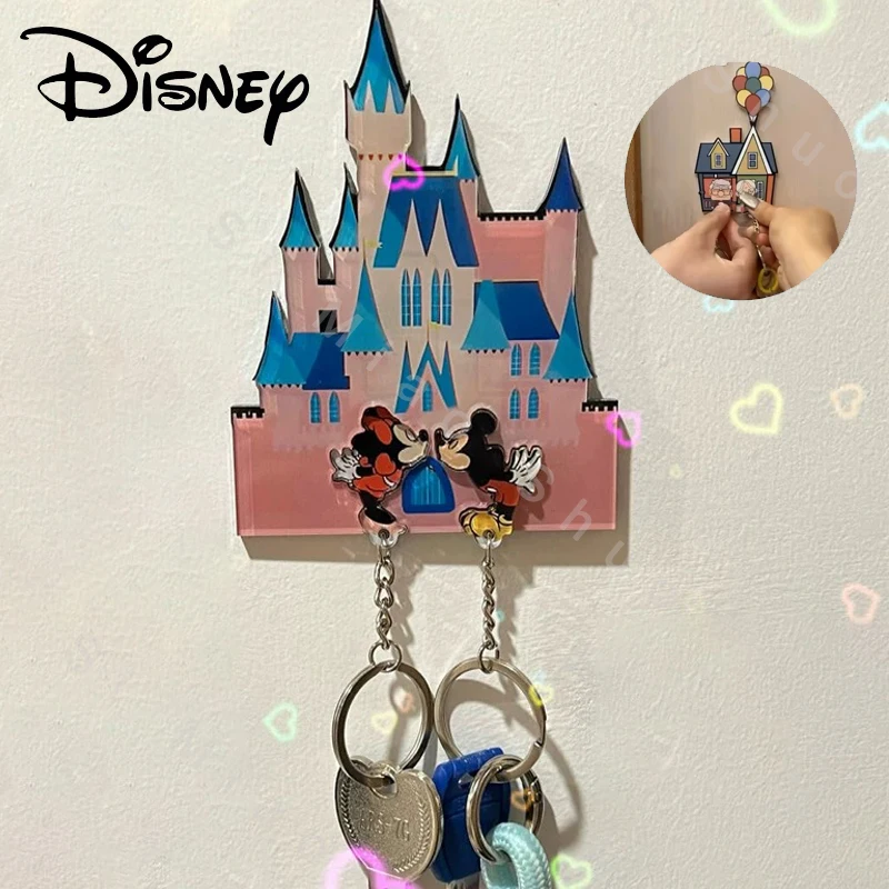 Disney Stitch Keychain držiteľ karikatúry akrylový dom vstupné dvere dekorácia Mickey myš