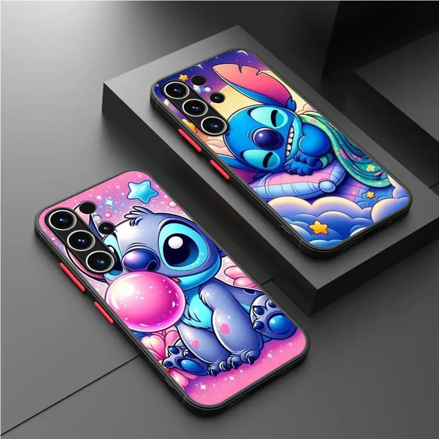 Disney Stitch Matte Case pre Samsung Galaxy S22 S23 S20 S21 FE S10 S24 Plus CAPA Note 20 Ultra 10 Lite Phone Fundas