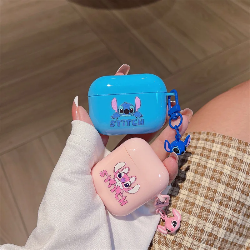 Disney Stitch Ochranné slúchadlá Silikónový kryt pre AirPods Pro 2 Case/AirPods Pro/AirPods 1/2/3 puzdro s dievčatami pre deti Keychain