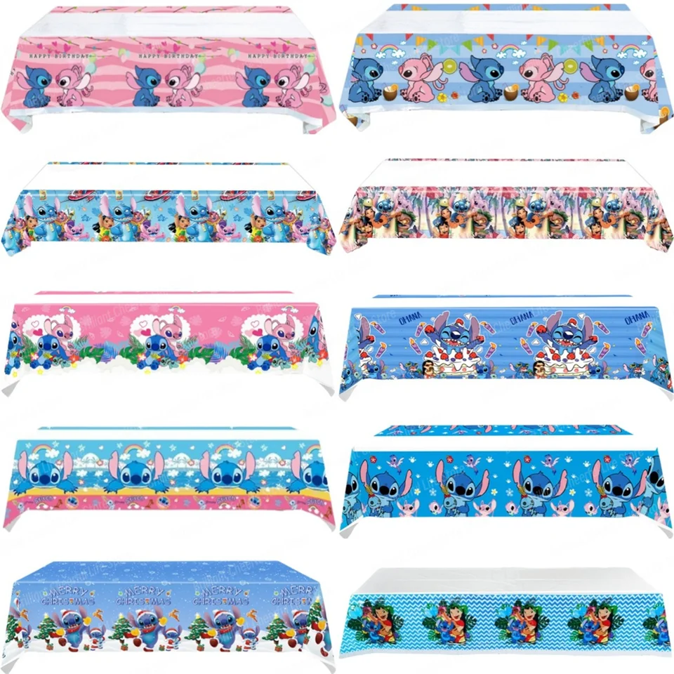 Disney Stitch Party obrus detské narodeninové potreby Modrý steh ružový anjel dekorácie stolová plocha pre chlapcov dievčatká bábätko