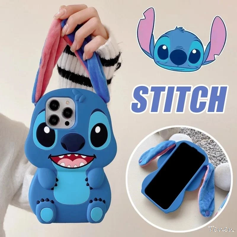 Disney Stitch Plys Hračky pre uši telefónu pre iPhone 11 12 13 14 15 Pro Max