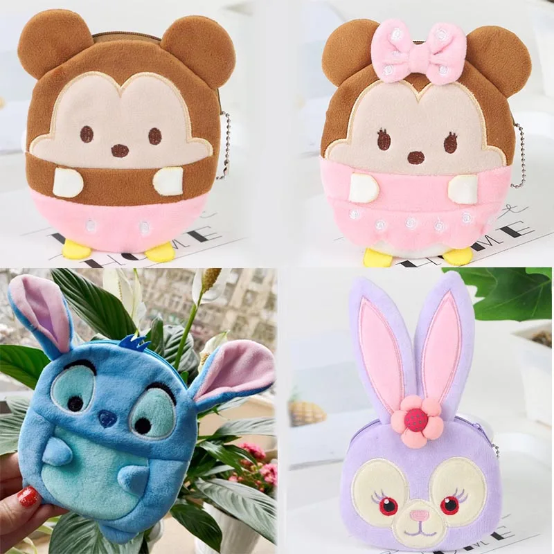 Disney super kvalitné plyšové deti zipsové tašky na zips Coin Storage Vrecko roztomilé milety mikey stehy dámske mini peňaženka