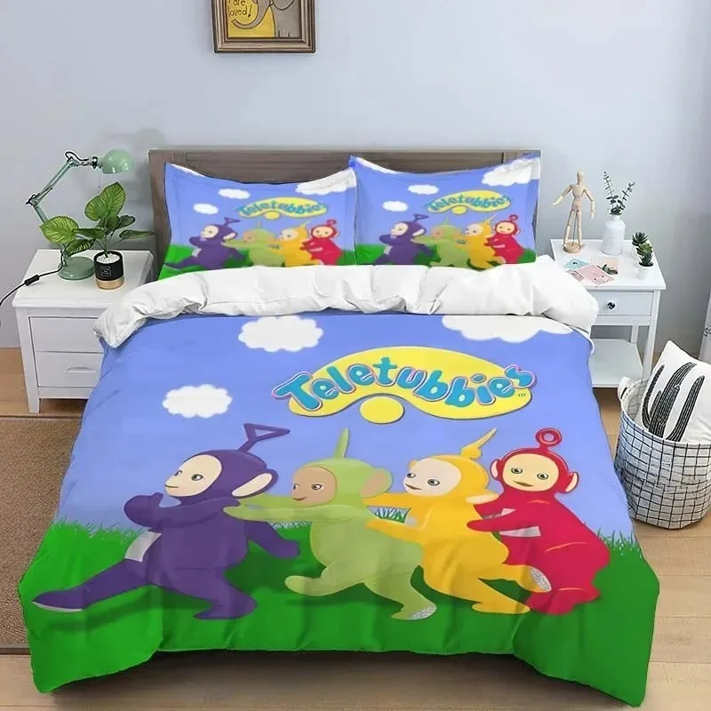 Disney Teletubbies posteľné súpravy pre deti, posteľná bielizeň dievčatá Dievčatá Pink Anime Cover Cover Cover vankúše Cotton/Renforcé Darčeky