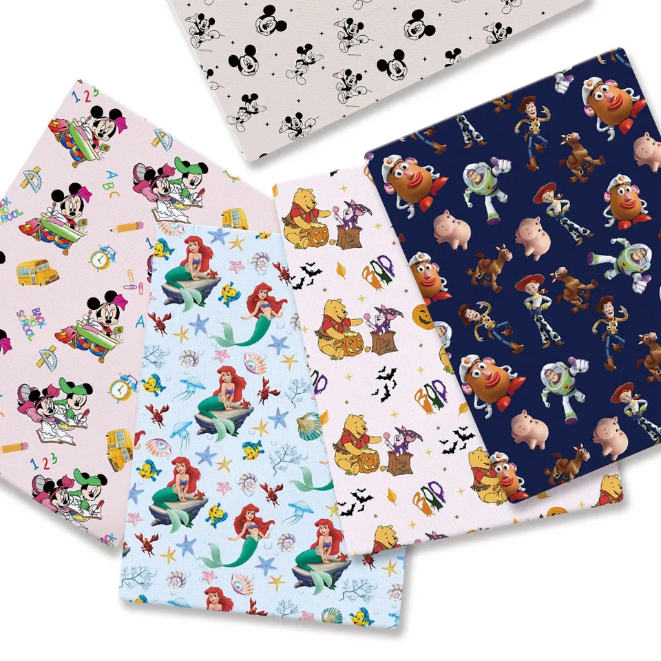 Disney tkanina 140x50cm karikatúra bavlnená tkanina Pattwork tkanivový detský textilný textilný šijací šiat daničky Závesy polyesterová bavlnená tkanina