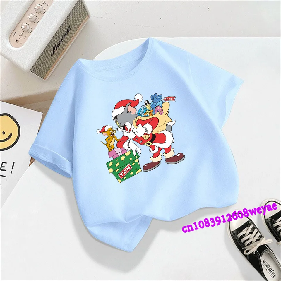 Disney Tom a Jerry Detské letné tričko Karikatúra Anime Boys and Girls Tlačené športové oblečenie detské tričko s krátkym rukávom