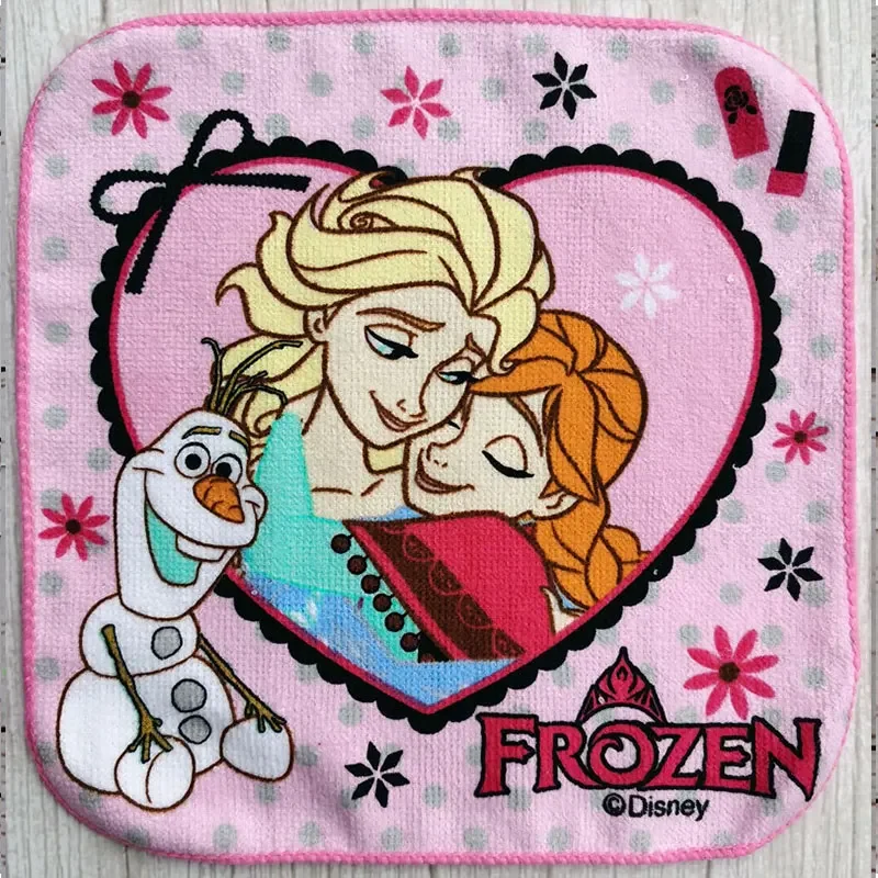 Disney uterák Elsa Frozen Princess Cartoon Small Square Ručné vreckovky vreckovky Deti uterák Absorpcia vody 20x20cm