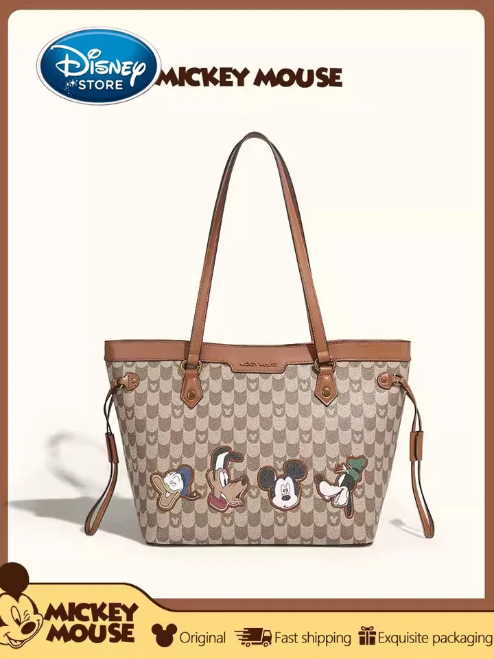Disney veľká kapacita PU kožené rameno tote tašku pre ženy Mickey a priatelia karikatúra tlač goofy pluto Donald Duck