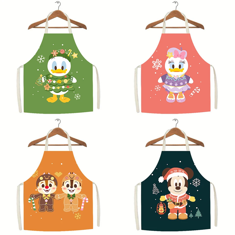 Disney vianočná zástera ‌‌Mickey Print Linen zástera kuchynská reštaurácia Čašník šéfkuchár zástera Detský podradie Anti-Fouling