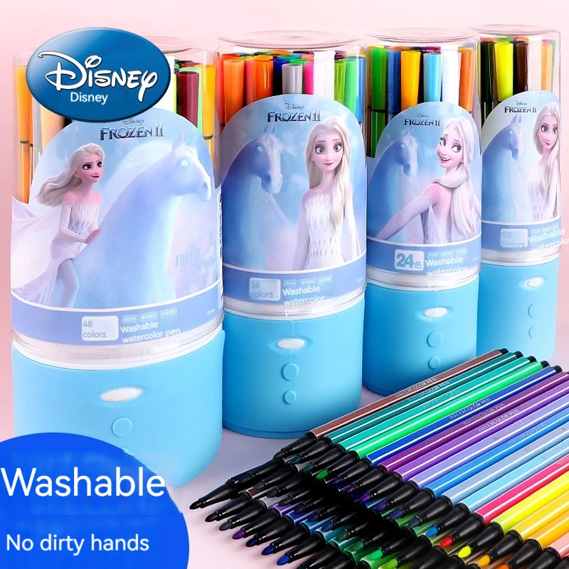 Disney Washable Watercolor Pen Detské kancelárske potreby Základná škola Študent kresby graffiti farebné pero darček pre deti