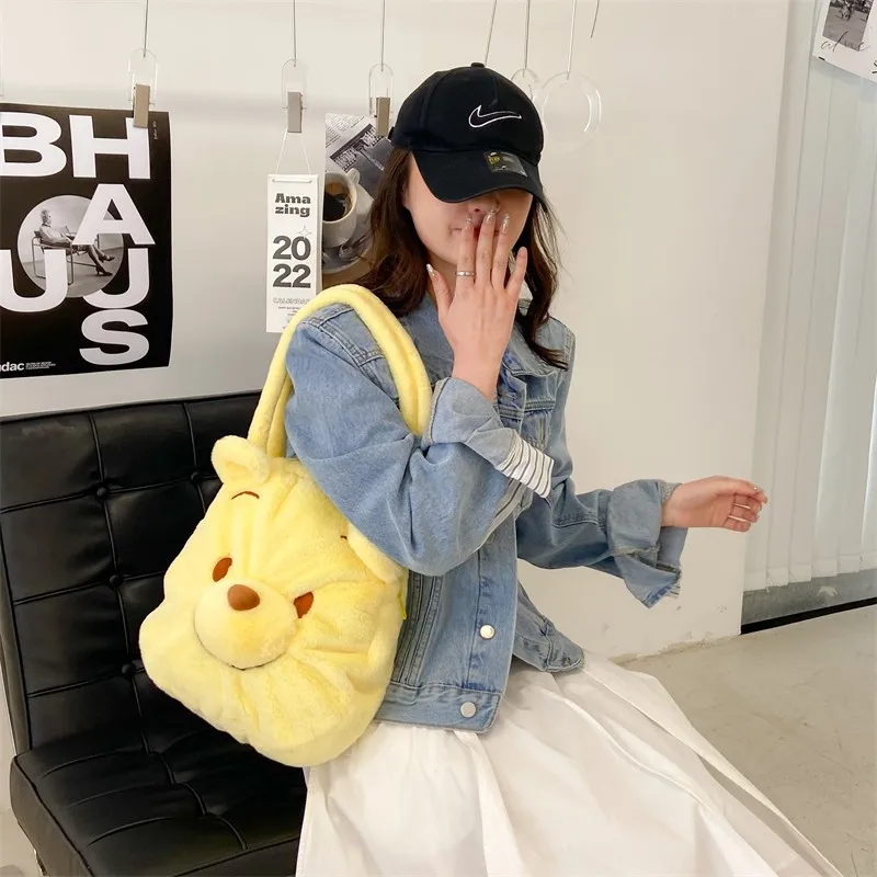 Disney Winnie the Plash Plush Doll Bag Kawaii Pooh Bear Plys Messenger Bag Cartoon Cyt
