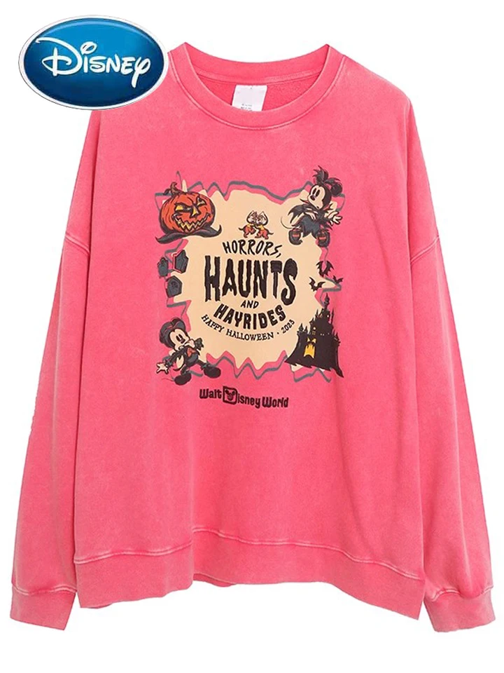 Disney World Mikina Mickey Minnie Mouse Halloween Cartoon Tlač vyšíva